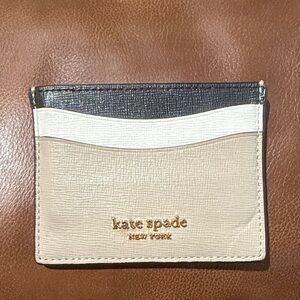 Kate Spade Black, White, and Tan Card Holder